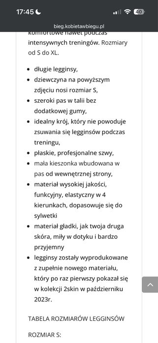 Leginsy bieg kobiet M