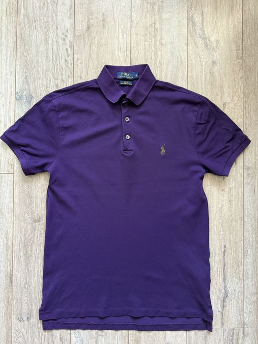 Поло Polo Ralph Lauren (Slim Fit Pima Stretch Mesh) фіолетова