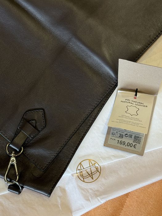 Кожаная юбка-шорты Massimo Dutti