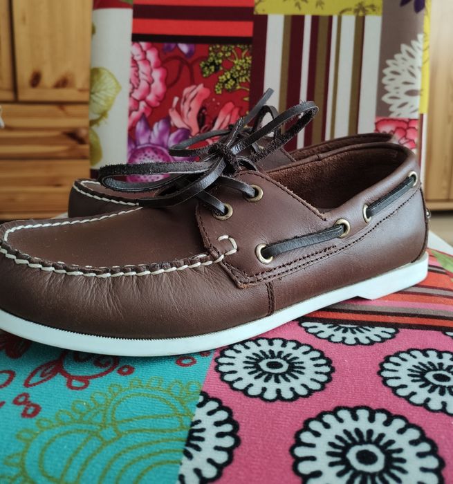 Brązowe skórzane mokasyny r. 38