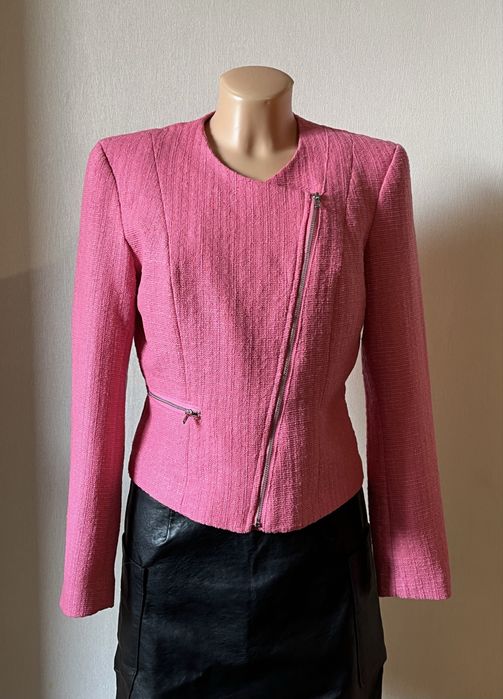 Różowy żakiet marynarka z tweedu  H&M XS