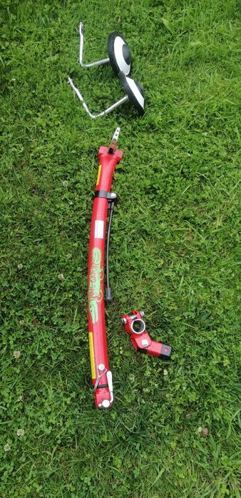 Rower Btwin pomarańczowy, hol rowerowy trail gator, kółka