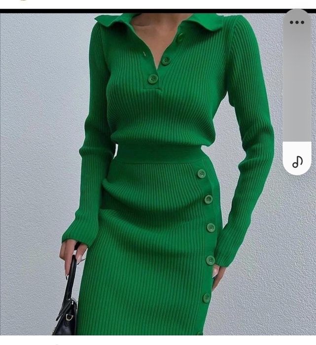 Сукня рубчик зелена