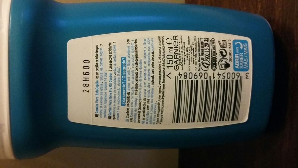Limpeza facial anti-pontos negros, oleosidade e brilho Garnier 150 ml