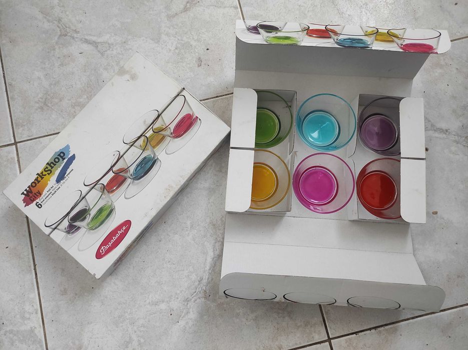 Tigelas de vidro coloridas para sobremesa, 12 unidades