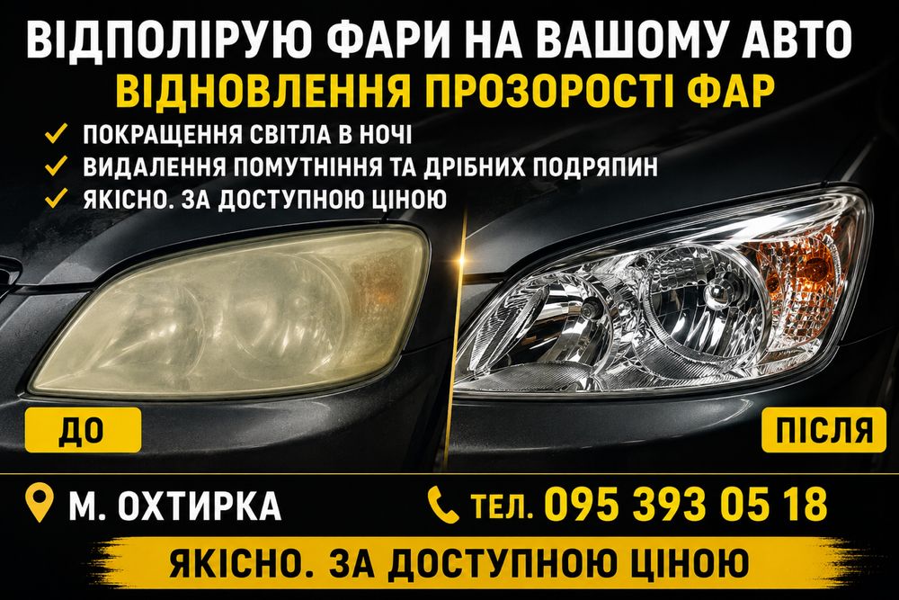 Професійно Відполірую фари