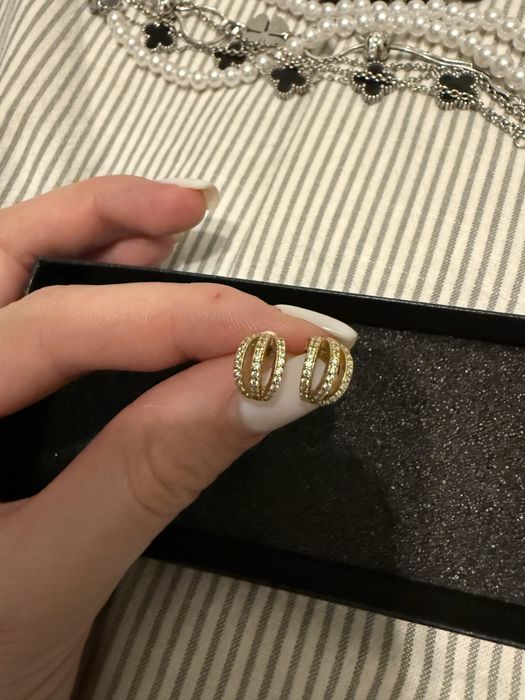 Kolczyki potrójne koła z cyrkoniami