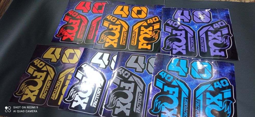 Наклейки на вилку перья Фокс fox 40 велосипед коллекция