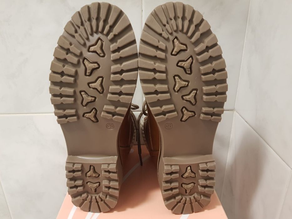 Botas chuva mulher pele forradas estilo Levis Timberland - Novas