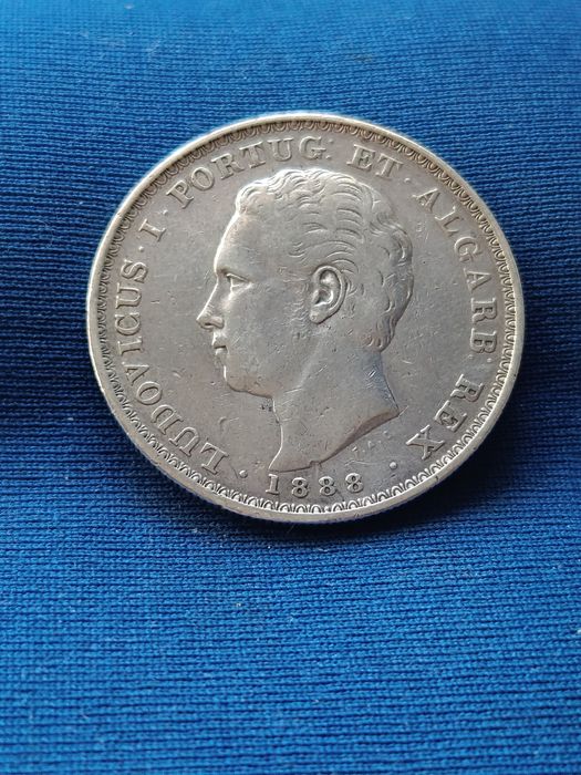 500 reis 1888 D Luís I Prata Antiga Portuguesa