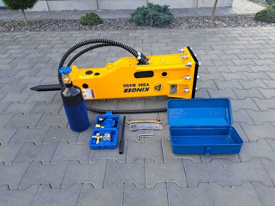 Młot hydrauliczny wyburzeniowy KINGER HB450 170kg do koparki GW 2 lata