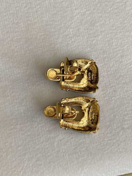 Вінтажні сережки-кліпси Avon 1980-х з синьою емаллю