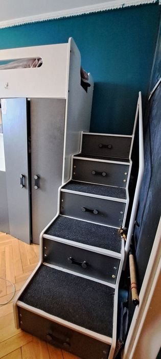 Łóżko piętrowe, biurko, szafa, mebel wielofunkcyjny