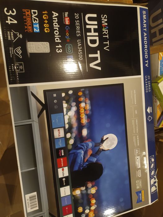 Телевизор Samsung 34 32 24 Smart Android13 4k Т2 t2 ips ua34s00 Акци