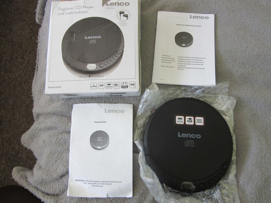 discman LENCO na płyty CD/ CD- RW, z pudełkiem sprawny