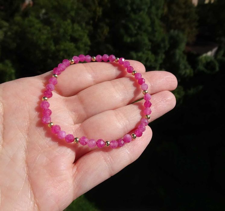 Bransoletka Awenturyn malinowy Rękodzieło Czaroitu czar