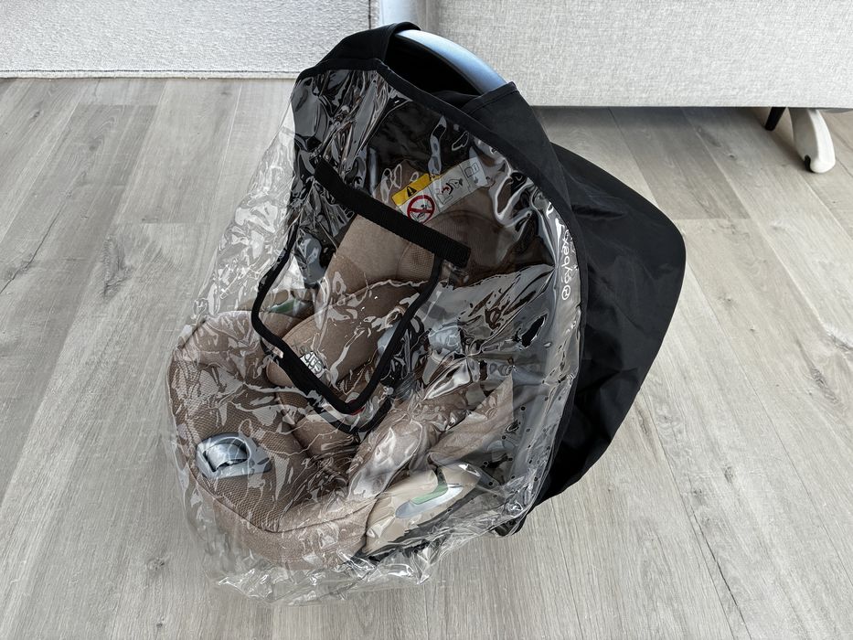 Ovo Cybex Cloud-T Cozy Beige + capa de inverno + adaptadores para carrinho de passeio