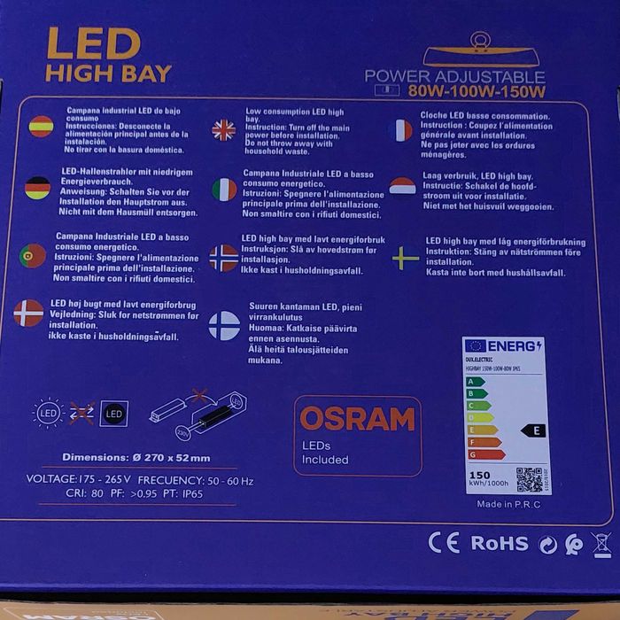Projetor Campânula LED Industrial - Luz branca