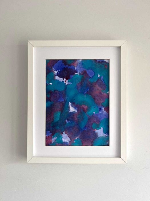 Quadro - Pintura abstrata em acrílico com moldura