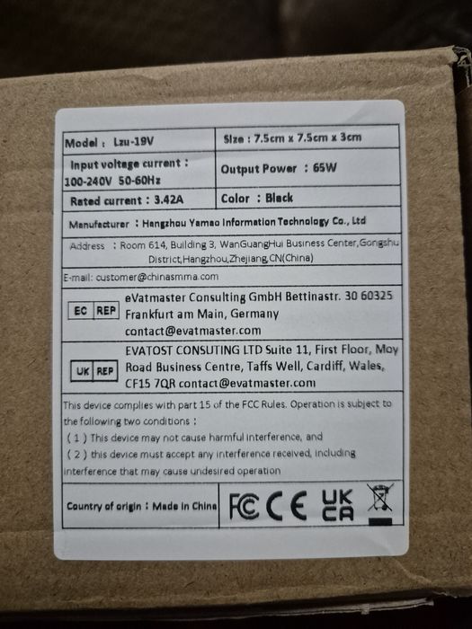 Carregador compatível com PC Portátil ASUS – Novo