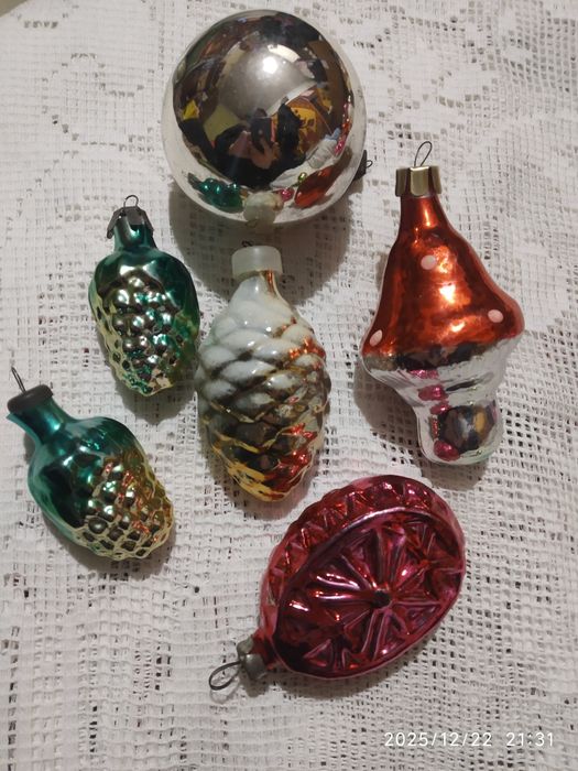 новогодние игрушки СССР на ёлочку