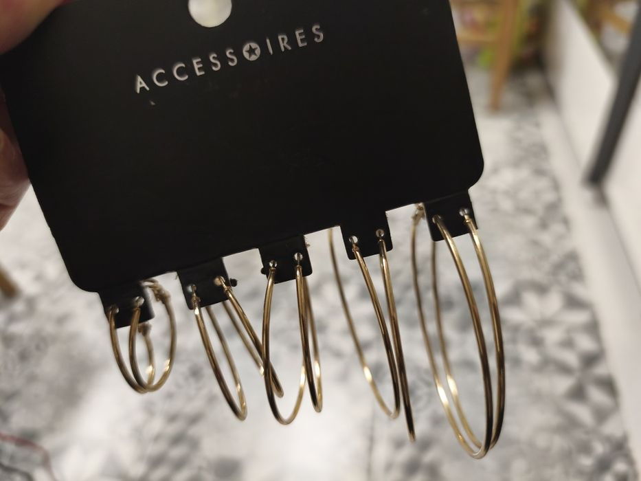 Kolczyki złote koła Accessories 5 par