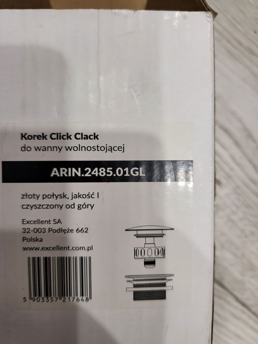 Korek do wanny wolnostojącej Excellent LILA 2.0 ARIN.2485.01GL złoty