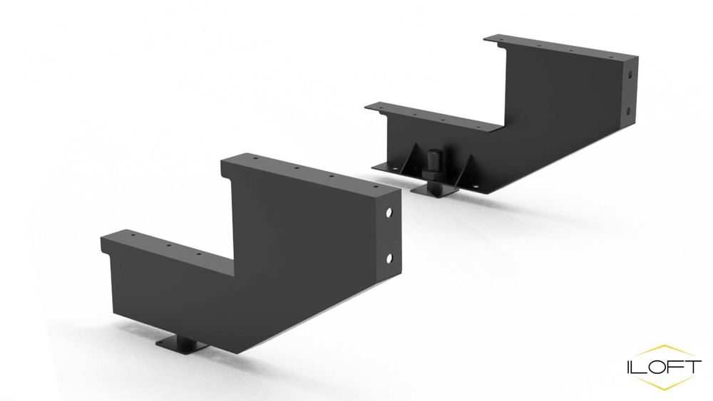 Estrutura metálica "PORTY" de 2 degraus para escada exterior em 1 hora