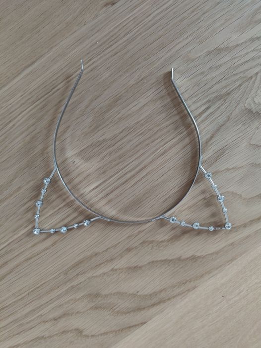 Kocie uszy panienski kryształki metalowa opaska na głowę