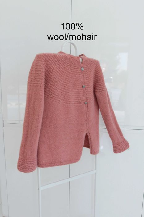 100%wool/moher hand made bez wad L