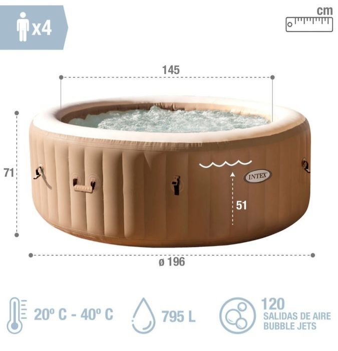 Jacuzzi 4 pessoas (água quente)