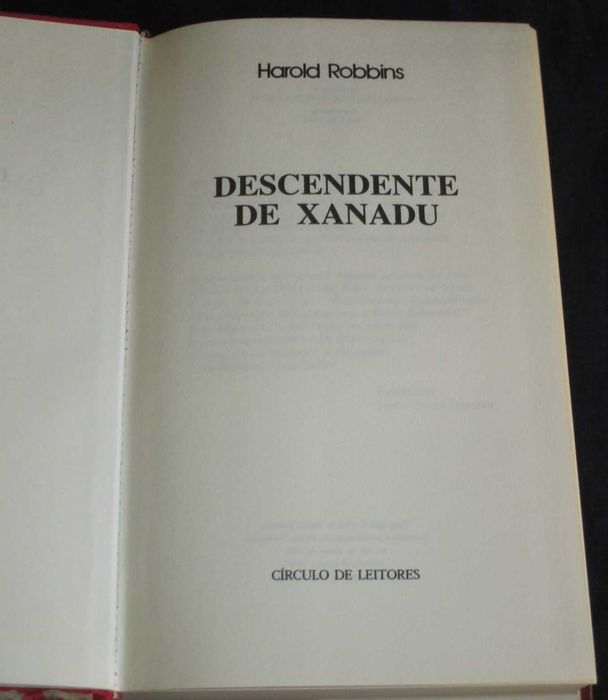 Livro Descendente de Xanadu Harold Robbins