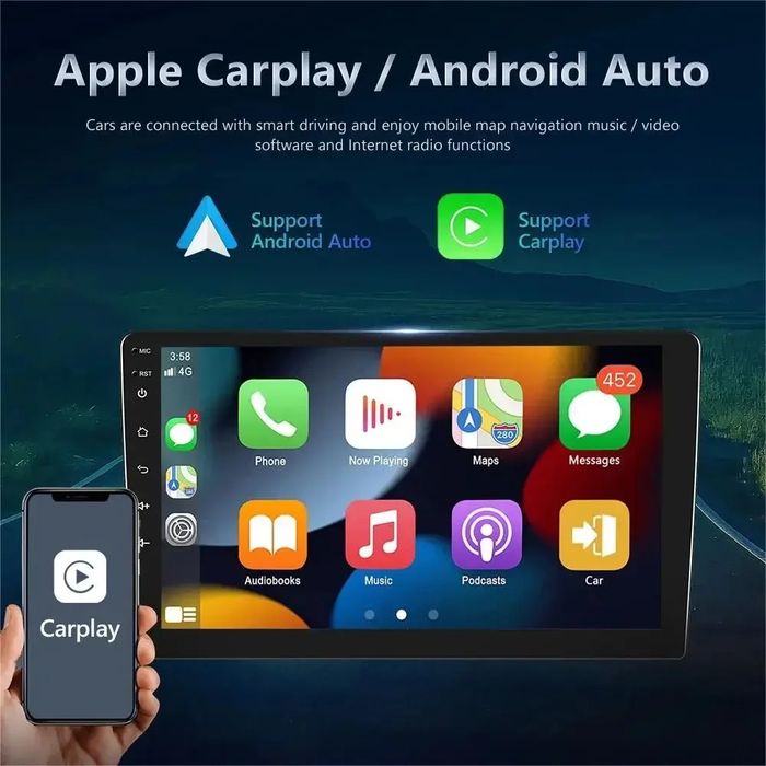 Rádio 9" android Fiat 500 CARPLAY WIFI GPS 2/32GB Novo