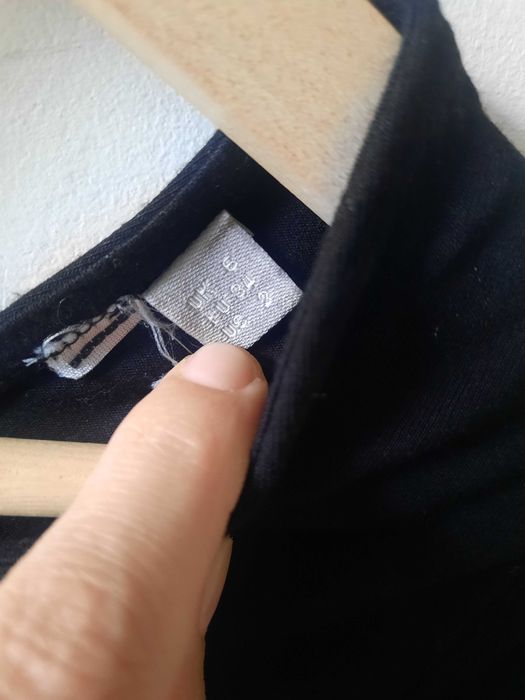 Czarne body stringi krzyżowane plecy dekolt ASOS XS wiskoza