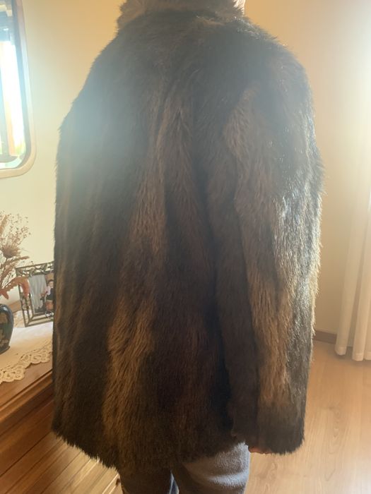 Casaco de pêlo sintético tam 46/48 castanho, made in Portugal NOVO