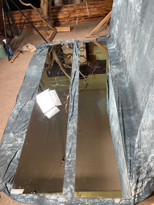 Lustro 2 szt długie do zabudowy 47 x 254,5 cm 2,5 m cięte, szlifowane