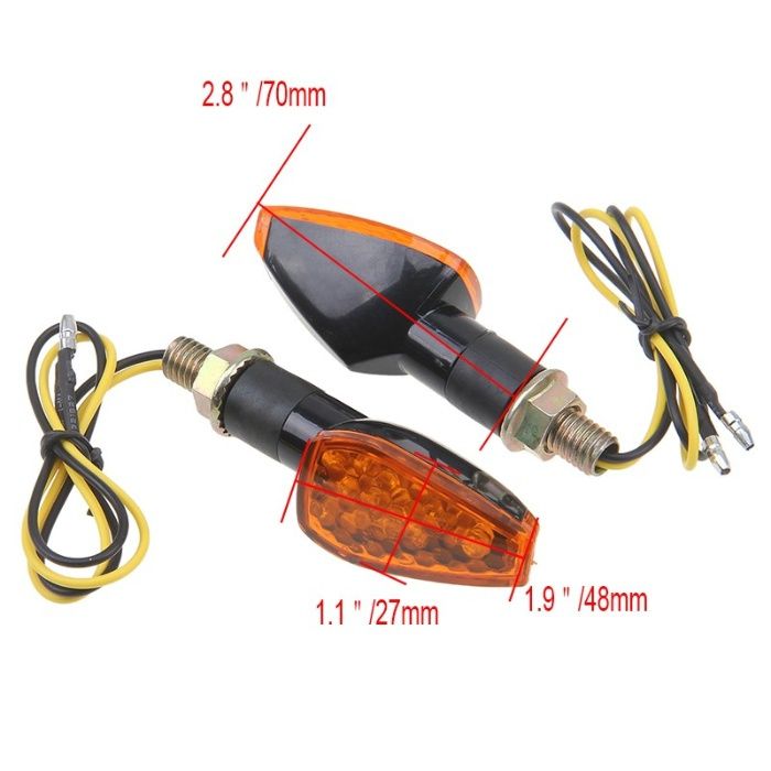 Piscas Led Mota pequenos Universais Laranja NOVOS Curtos e Longos