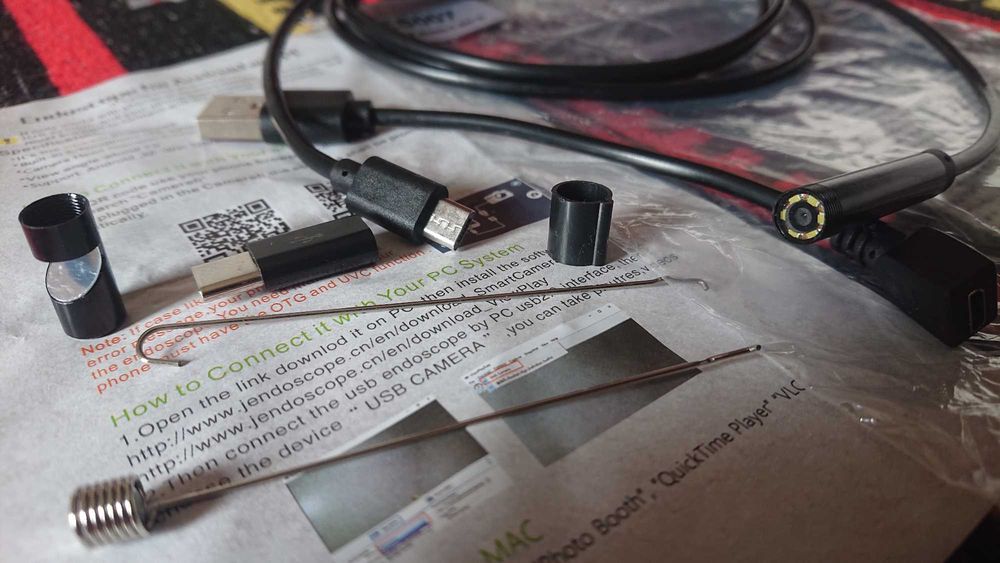 Ендоскоп жорсткий водонепроникний USB 1,5м, 7мм, 6 LED эндоскоп
