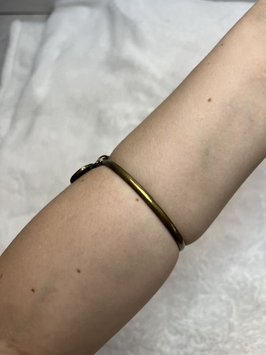 Bransoletka vintage lata 80s mosiądz mosiężna serce ażurowe heart 27
