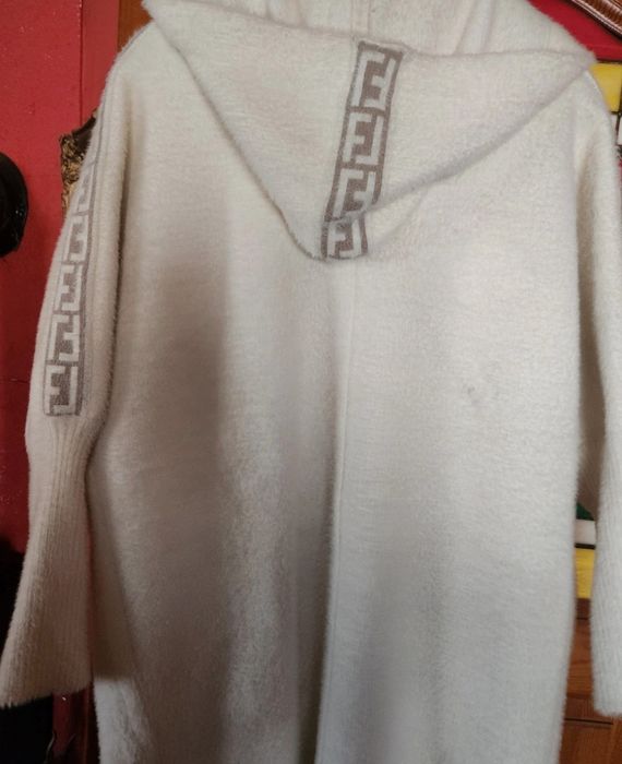 Alpaka kardigan z kapturem