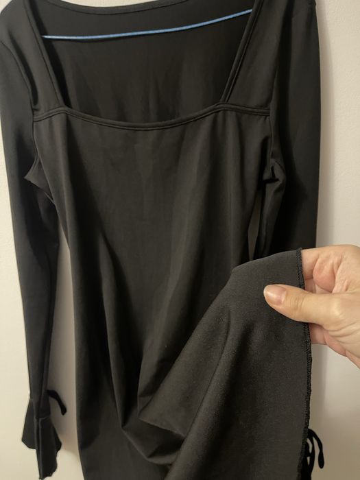 Чорна міні сукня в стилі Oh Polly з завʼязками розмір S