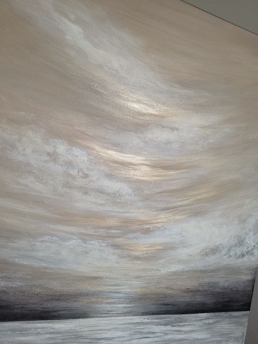 Obraz 100 x 70 cm ręcznie malowany nowoczesna abstrakcja ze złotem