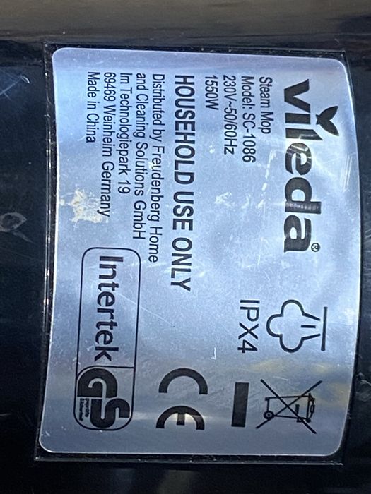 Generator pary grzałka Vileda Steam SC-1086 1550W sprawny