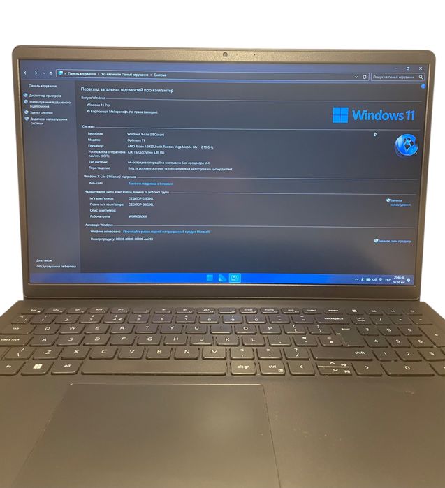 Ноутбук Dell Vostro 15 3515 Ryzen 5 3450U 8GB DDR4 256GB NVMe SSD Windows 11 Pro