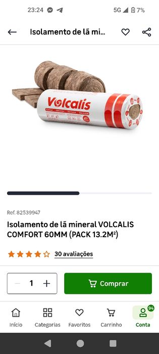 Rolo de lã de rocha