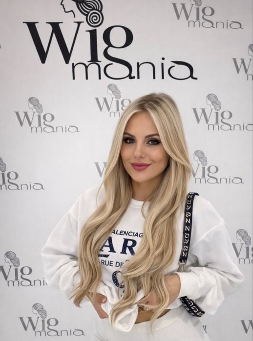 Peruka z włosów naturalnych blond