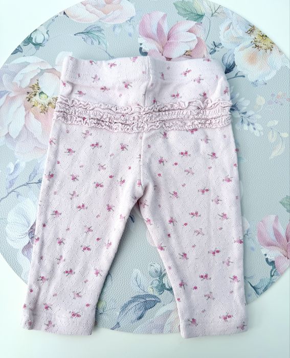 Leginsy falbanka dla dziewczynki r.68 kwiaty