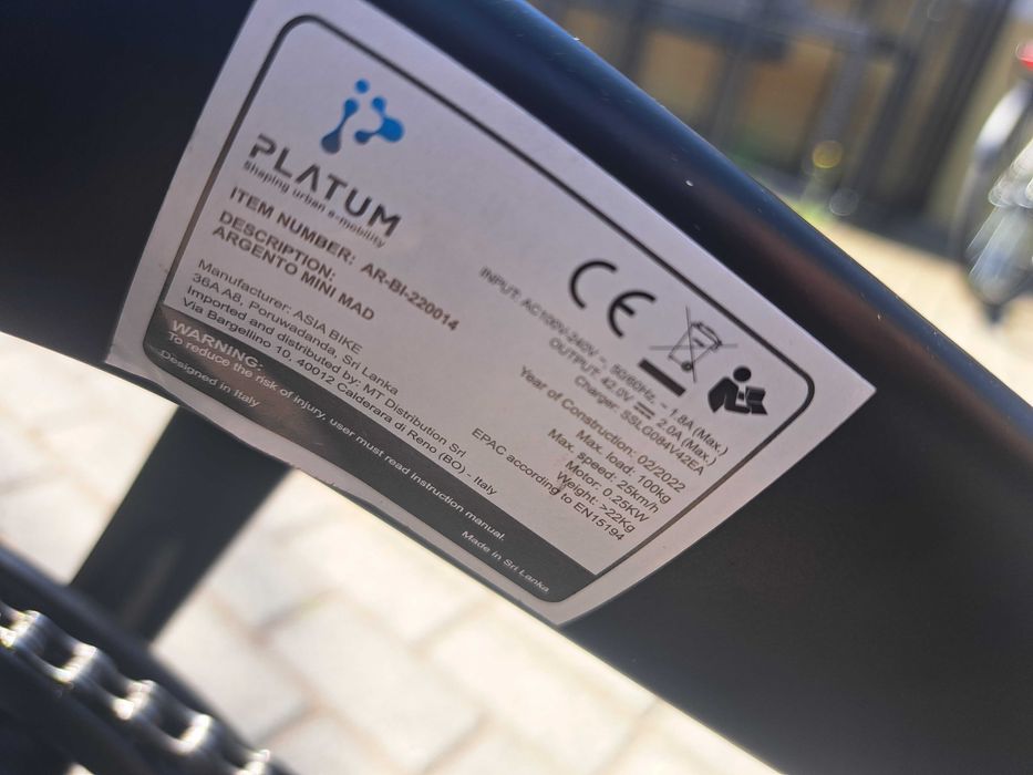 Rower elektryczny składany ARGENTO FATbot  MINI mad