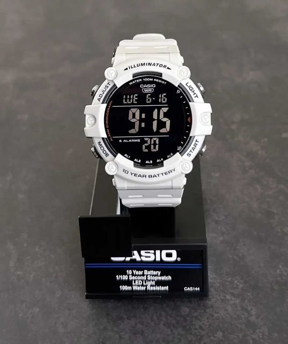 Zegarek Casio AE-1500WH-8B2 – Męski, Biały, Cyfrowy, Sportowy