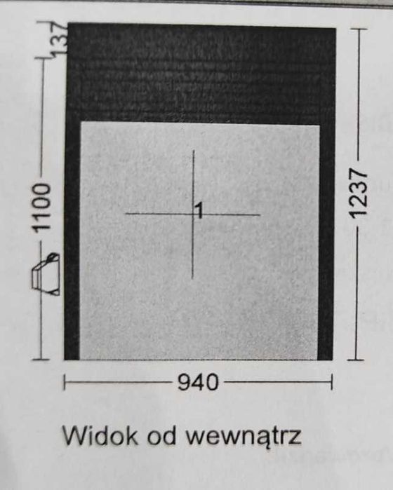 Roleta zewnętrzna kolor Antracyt 940x1237 mm.